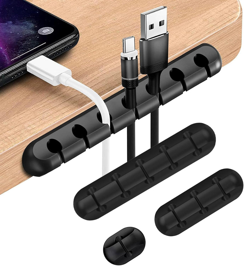 Cable Holder Clips,4Pack Black Self Adhesive Cord Holder