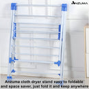 Anzuma Foldable Stainless Steel 140 CM Clothes Drying Stand منشر غسيل قابل للطي with Adjustable Wings and 15 to 20 kg Weight Capacity Clothes Dryer Rack for Indoor and Outdoor, Laundry Stand