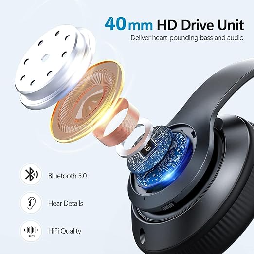 Wireless Bluetooth Headphones with Built-in Mic and Colorful Lights