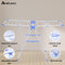 Anzuma Foldable Stainless Steel 140 CM Clothes Drying Stand منشر غسيل قابل للطي with Adjustable Wings and 15 to 20 kg Weight Capacity Clothes Dryer Rack for Indoor and Outdoor, Laundry Stand