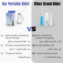 Anzuma Portable Bidet شطاف سفر with 3 Spray Head 400ml Water Bottle- Electric Rechargeable Travel Shattaf for Toilet, Hand Spray , Personal Hygiene Cleaning , Ideal for Campaign, Office and Home